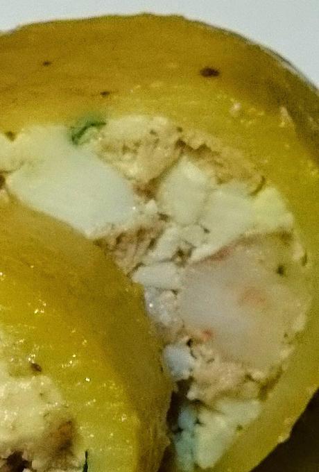 Calamares rellenos con salsa de almendras Calamares rellenos con salsa de almendras