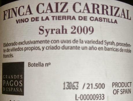 Tinto Syrah Crianza 2009, de Dehesa del Carrizal. Tinto Syrah Crianza 2009, de Dehesa del Carrizal.