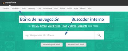 Buscador y navegación de Themeforest buscador-theme-forest