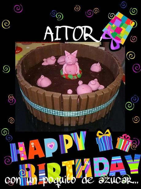 TARTA LODAZAL DE CERDITOS PARA EL 17 CUMPLEAÑOS DE AITOR TARTA LODAZAL DE CERDITOS PARA EL 17 CUMPLEAÑOS DE AITOR