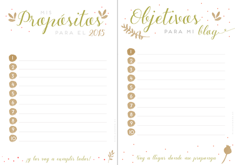 Freebies: Listas de Propósitos para el 2015 Freebies: Listas de Propósitos para el 2015