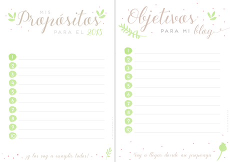 Freebies: Listas de Propósitos para el 2015