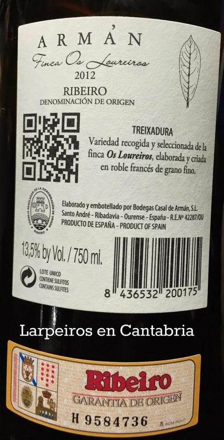 Blanco Arman Finca Os Loureiros 2012: Me he vuelto a enamorar Blanco Arman Finca Os Loureiros 2012: Me he vuelto a enamorar