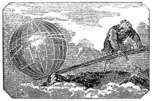 La Palanca de Arquímedes - Grabado en Mechanics Magazine (1824).