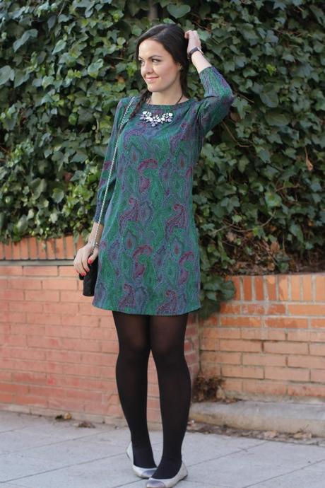 Paisley silk dress.