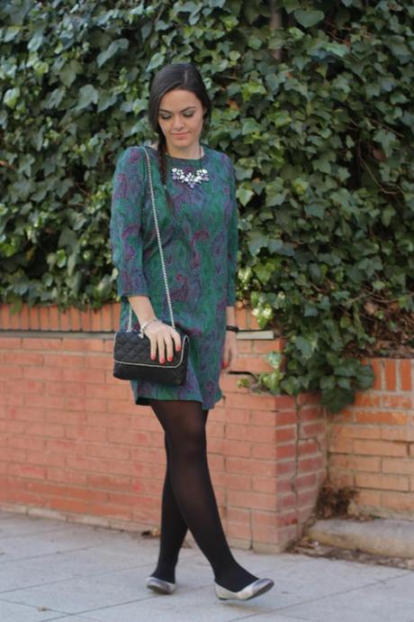 Paisley silk dress.