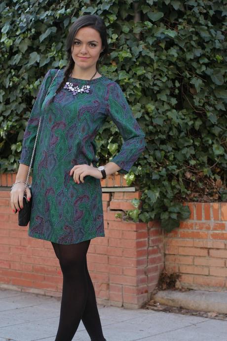 Paisley silk dress.