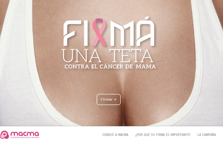 Firmando tetas contra el cáncer de mama