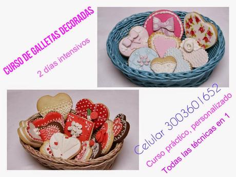 Curso de Galletas hermosamente decoradas para San Valentín, día de la mujer, día de la Madre y el Padre