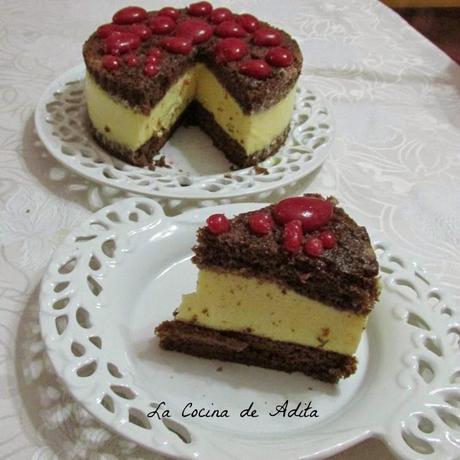 Tarta de mousse de mandarinas, con esferificación Tarta de mousse de mandarinas, con esferificación