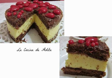 Tarta de mousse de mandarinas, con esferificación Tarta de mousse de mandarinas, con esferificación