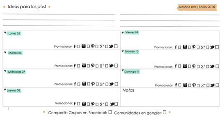 Blogger planner - Enero 2015 Blogger planner - Enero 2015