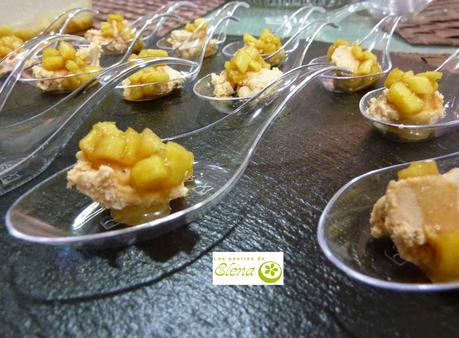 Cucharitas de yogur de foie con manzana caramelizada Cucharitas de yogur de foie con manzana caramelizada