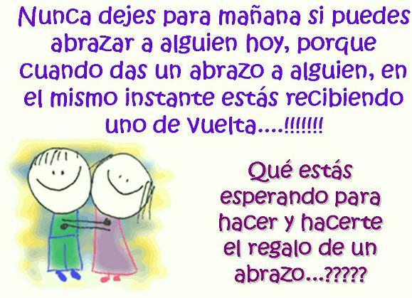 El poder de un abrazo. El poder de un abrazo.