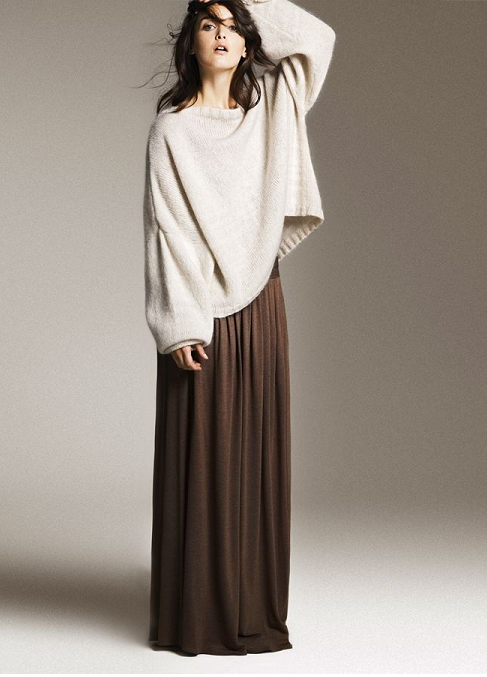 Sweaters and long skirts for winter