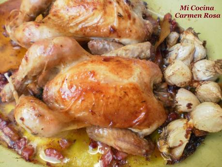 PICANTON ASADO CON BACON, AJOS Y TOMILLO PICANTON ASADO CON BACON, AJOS Y TOMILLO