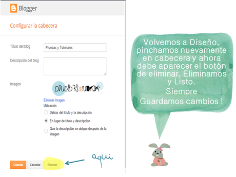 Como quitar el titulo y descripción de Blogger. Como quitar el titulo y descripción de Blogger.