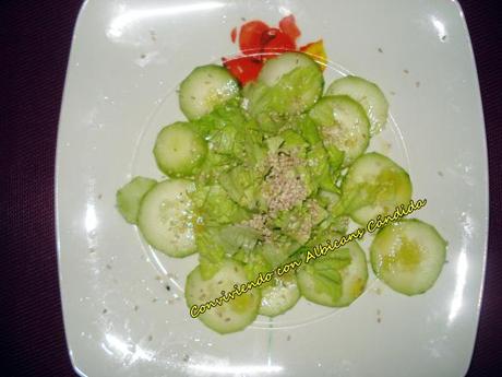 Ensalada de lechuga y pepino con sésamo (ajonjolí) 5