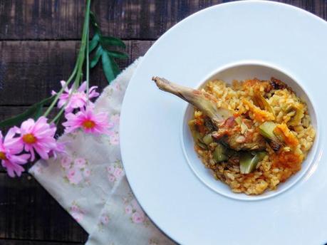 Arroz con conejo y alcachofas Arroz con conejo y alcachofas