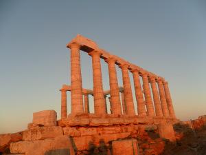 Descubriendo el Templo de Poseidón en Sunio, Grecia Templo de Poseidón (En rosado)