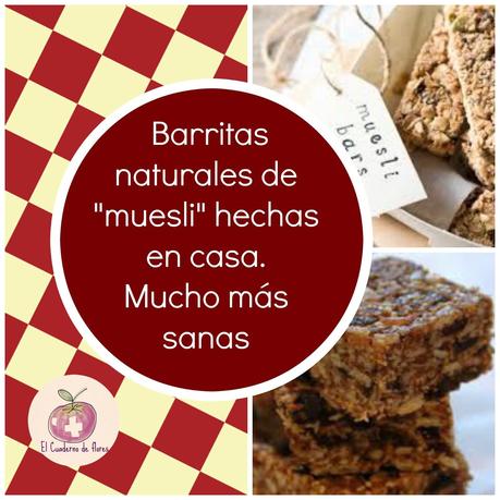 Barritas de muesli hechas en casa. Apuesta por lo sano y natural.