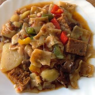 Gazpachos de seitán y rebozuelos Gazpachos de seitán y rebozuelos