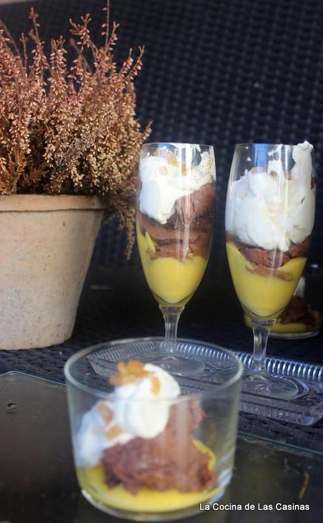 Crema de Naranja con Mousse de Naranja Confitada y Chocolate Crema de Naranja con Mousse de Naranja Confitada y Chocolate