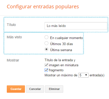 Cómo personalizar el gadget de entradas populares Cómo personalizar el gadget de entradas populares