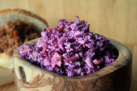 Pulled pork a la cerveza con slaw de lombarda Pulled pork a la cerveza con slaw de lombarda