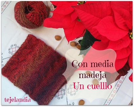 Un cuello de lana con media madeja.Patrón gratuito Un cuello de lana con media madeja.Patrón gratuito