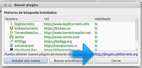 Como añadir un nuevo motor de busqueda en Qbittorrent