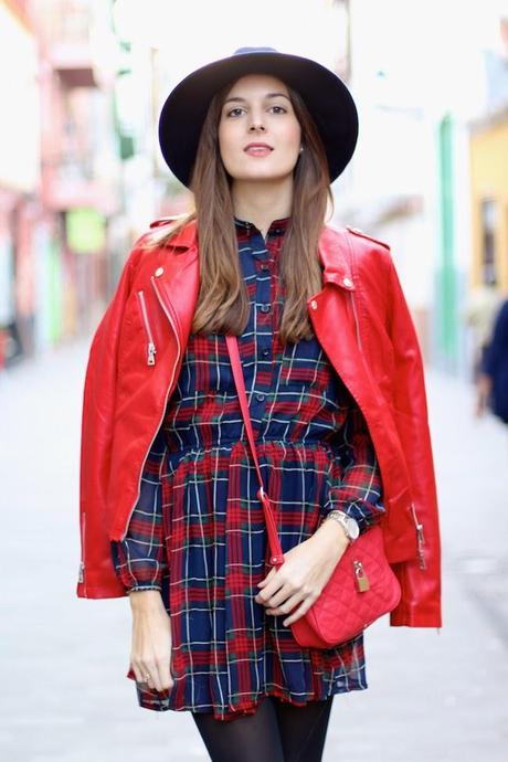 Checkered Navy Dress