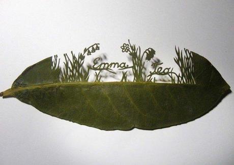 Increible arte con hojas de arboles