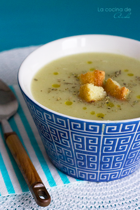 Crema de apio con picatostes y hierbas provenza crema-apio-picatostes-hierbas-provenza