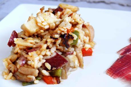 Arroz con setas y jamon iberico receta de arroz