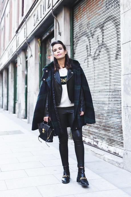 Plaid_Cape-Leather_Jacket-Sandro-Wonder_Sweatshirt-Chained_Boots-Outfit-Collage_Vintage-3