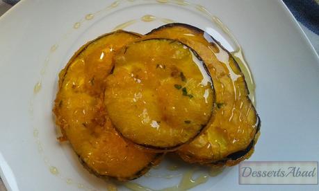 Crujientes de berenjena con miel Crujientes de berenjena con miel