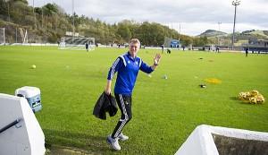 Jugadores del Sanse en la convocatoria del Real Sociedad-Oviedo