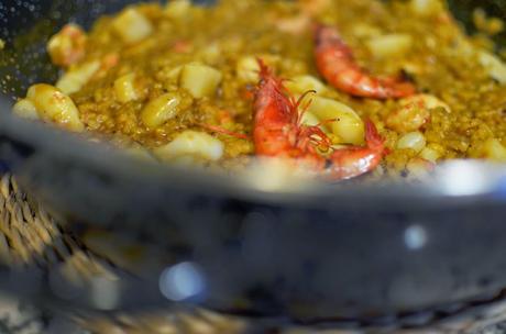 Arroz con sepia y gambitas