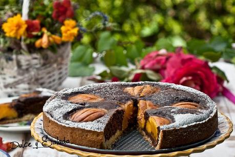 Tarta de Chocolate y Melocotón al Cardamomo