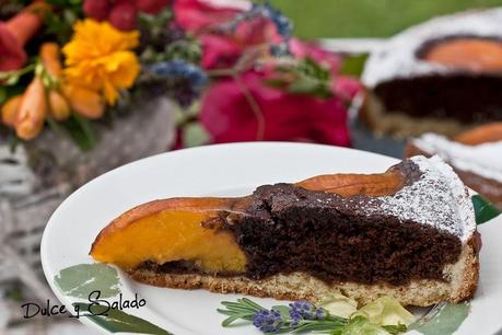 Tarta de Chocolate y Melocotón al Cardamomo