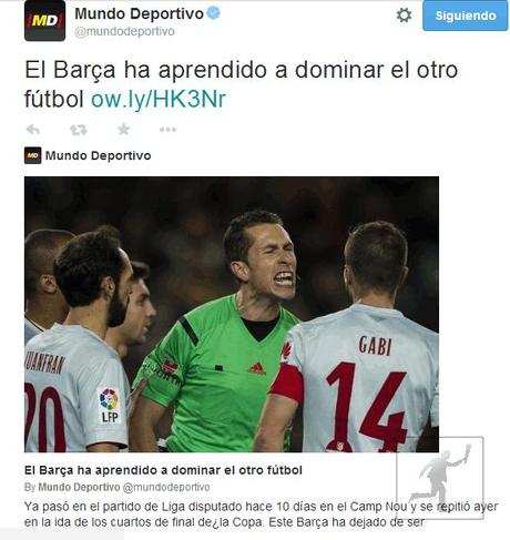 Lo que dice Mundo Deportivo cuando el Barcelona le juega fuerte al Altético y cuando lo hace el Madrid