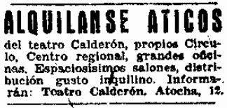El Teatro Calderón y el Centro de Hijos de Madrid El Teatro Calderón y el Centro de Hijos de Madrid