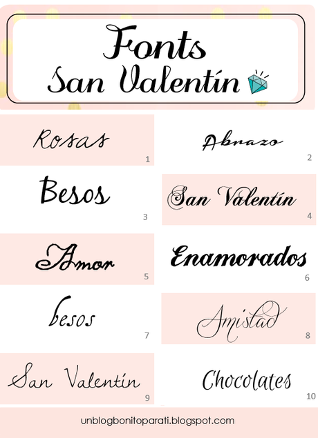 Tipos de letras para San Valentín