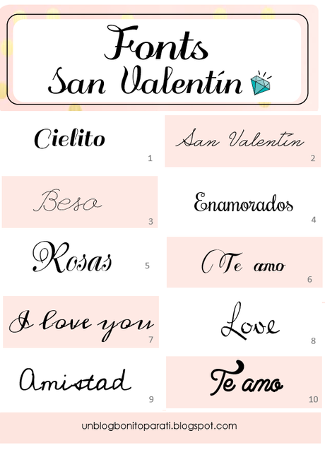 Tipos de letras para San Valentín