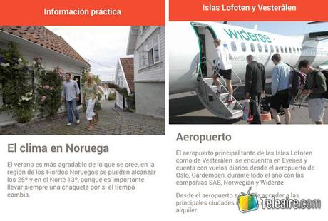 Información útil para descubrir Noruega screencap de la aplicacion To norway