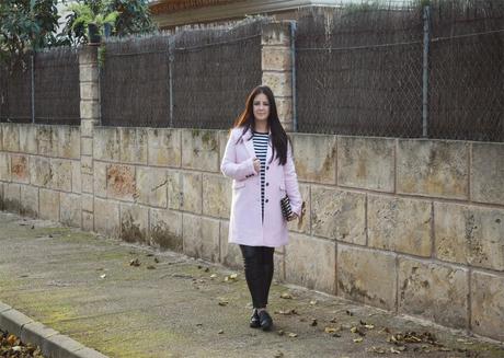 Pink Coat, Striped Tee