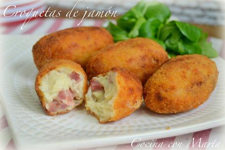 Croquetas caseras de jamón serrano. Masa para croquetas. Fáciles.