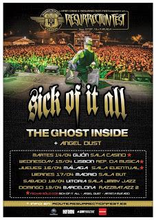 Gira española de Sick of it All con Angel Dust y The Ghost Inside Gira española de Sick of it All con Angel Dust y The Ghost Inside