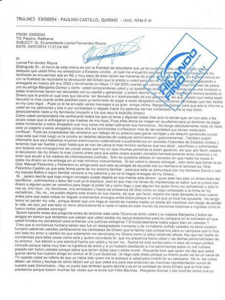 Sigue volando supuesta carta de Quirino a Leonel. Sigue volando supuesta carta de Quirino a Leonel.